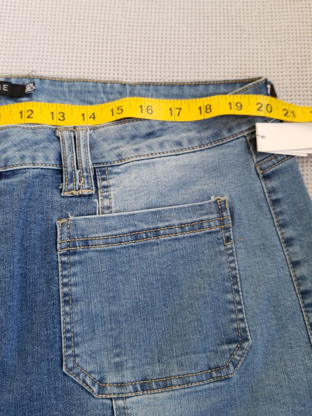 one 5 one Two-Tone Blue Patchwork Flare Jeans 20W Long - Picture 5 of 12